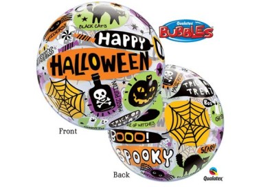 Palloncino Bolla a tema HALLOWEEN (Bubble) - Misura 22"/ 56 cm - 1 pezzo - Qualatex