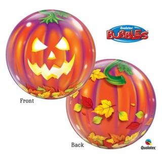 Palloncino Bolla Zucca di HALLOWEEN Bubble - Misura 22"/ 56 cm - 1 pezzo - Qualatex