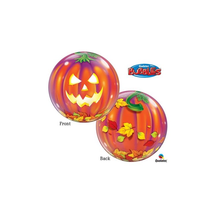 Palloncino Bolla Zucca di HALLOWEEN Bubble - Misura 22"/ 56 cm - 1 pezzo - Qualatex