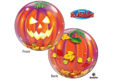 Palloncino Bolla Zucca di HALLOWEEN Bubble - Misura 22"/ 56 cm - 1 pezzo - Qualatex