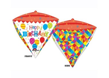 Palloncino Compleanno Geometrico a Piramide - UltraShape - Anagram - 38 cm x 43 cm - 1 pz