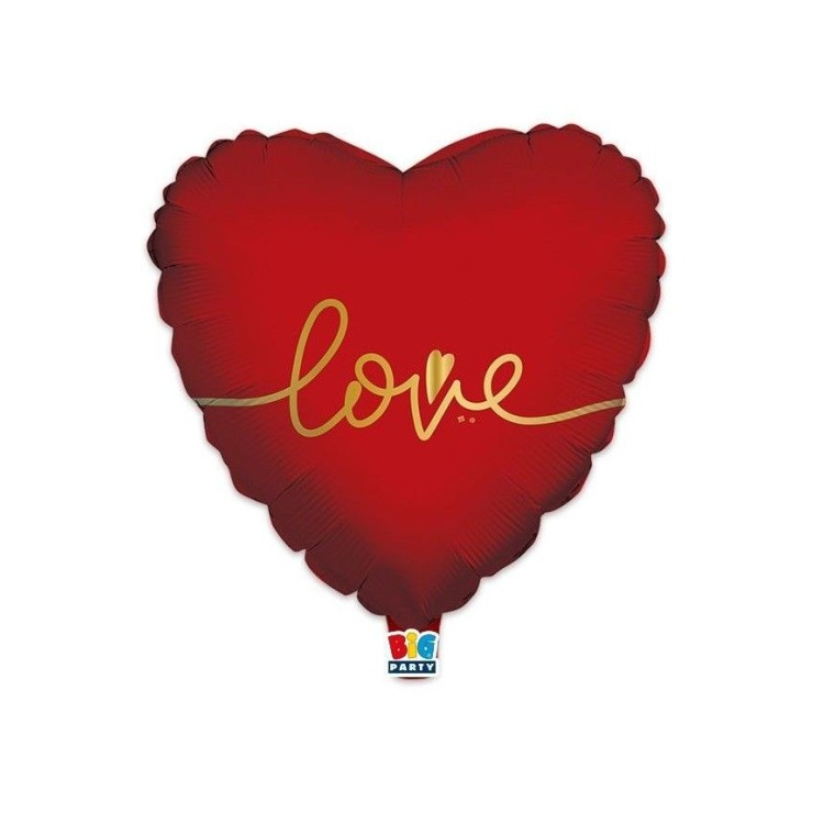 Palloncino Cuore " Love " - Shape Big Party- 17" / 43 cm - 1 pz