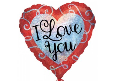 Palloncino Cuore "I Love You" cangiante - Anagram - 18" / 45 cm - 1 pz