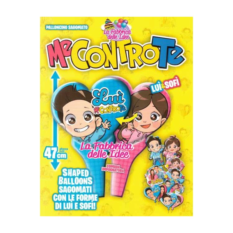 Palloncino cuore ad aria con impugnatura di Sofì e Luì dei ( Me contro te )L'originale  Shaped dei famosissimi Yotuber Luì e So