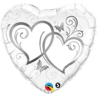 Palloncino Cuore Matrimonio / Anniversario Supershape - Qualatex - 18" / 46 cm - 1 pz