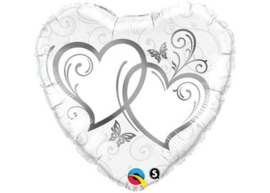 Palloncino Cuore Matrimonio / Anniversario Supershape - Qualatex - 18" / 46 cm - 1 pz