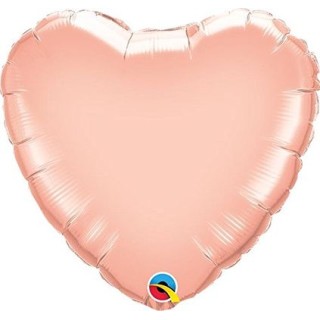 Palloncino Cuore Oro Rosa  - Qualatex - 18" / 46 cm - 1 pz