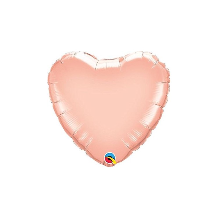 Palloncino Cuore Oro Rosa  - Qualatex - 18" / 46 cm - 1 pz