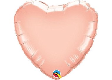 Palloncino Cuore Oro Rosa  - Qualatex - 18" / 46 cm - 1 pz