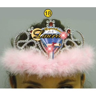  Corona / Tiara Con Led LAUREA  - 1 pezzo - plastica - color argento e Fucsia