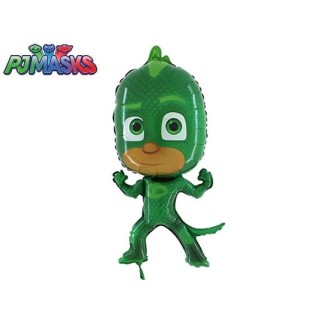 Palloncino Geco Super Pigiamini PJ Masks .  Palloncino Geco tridimensionale Supershape (Nuovo) - Grabo - L 44 cm x H 85 cm - 1 