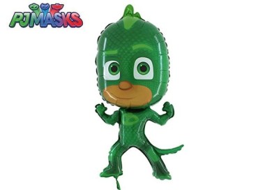 Palloncino Geco Super Pigiamini PJ Masks .  Palloncino Geco tridimensionale Supershape (Nuovo) - Grabo - L 44 cm x H 85 cm - 1 