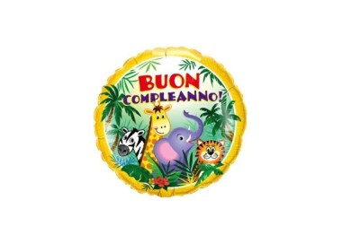 Palloncino giungla  animali della giungla - Shape - - 18"/ 46 cm    - 1 pz Marca Big Party