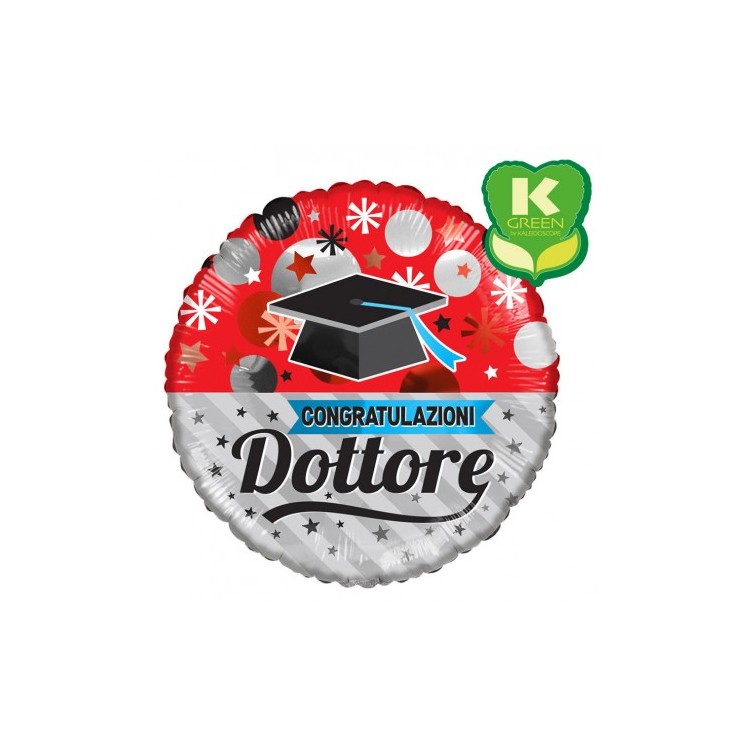 Palloncino Laurea (Congratulazioni DOTTORE )  - 18" / 46 cm - 1 pz
