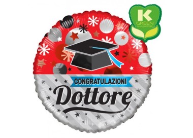 Palloncino Laurea (Congratulazioni DOTTORE )  - 18" / 46 cm - 1 pz