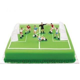  KIT CALCIO - 9 pezzi: 7 calciatori + 2 porte - Plastica - DECORA