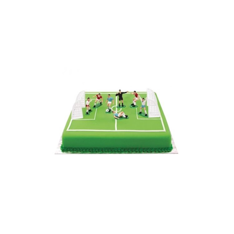  KIT CALCIO - 9 pezzi: 7 calciatori + 2 porte - Plastica - DECORA