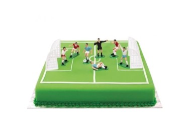  KIT CALCIO - 9 pezzi: 7 calciatori + 2 porte - Plastica - DECORA