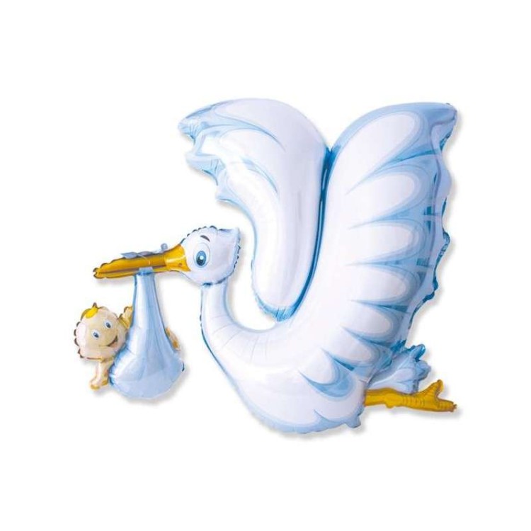 Palloncino Nascita Bambino - Supershape Cicogna - 94 cm x 106 cm  1 pz