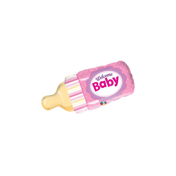 Palloncino Nascita Bimba - Biberon "Baby Girl" - Qualatex -39" / 99 cm - 1 pz