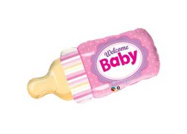 Palloncino Nascita Bimba - Biberon "Baby Girl" - Qualatex -39" / 99 cm - 1 pz