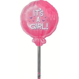 Palloncino Nascita Bimba - Leccalecca "It's a Girl !" - Anagram - 41 cm x 76 cm H - 1 pz