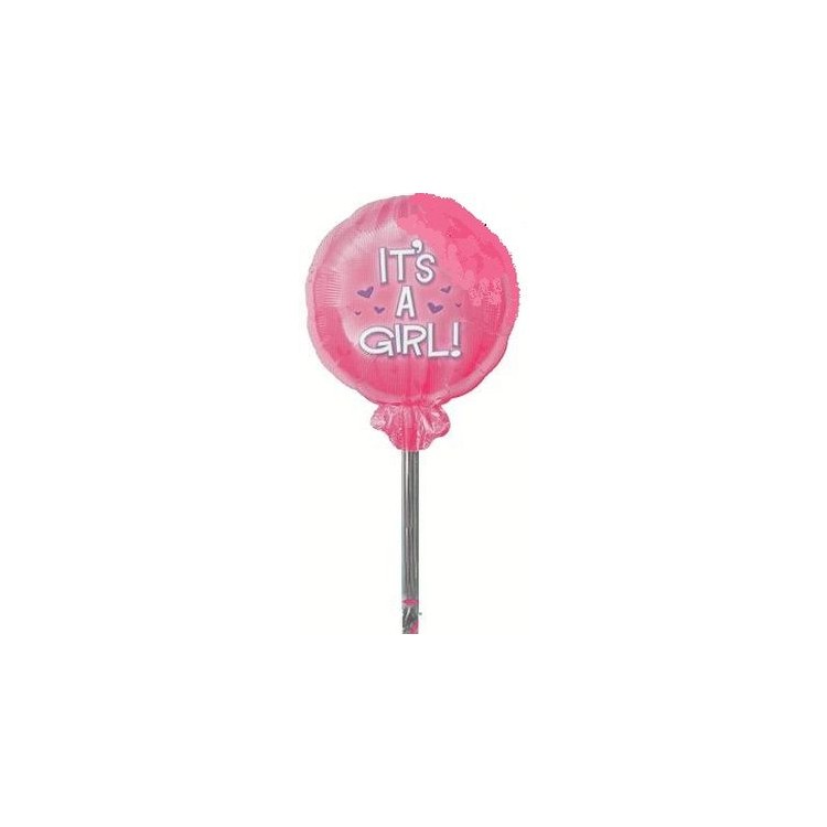 Palloncino Nascita Bimba - Leccalecca "It's a Girl !" - Anagram - 41 cm x 76 cm H - 1 pz Palloncino Nascita Bimba - Leccalecca "It's a Girl !" - Anagram - 41 cm x 76 cm H - 1 pz