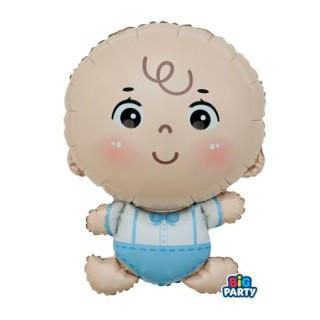 Palloncino Nascita BIMBO  a forma di BIMBO celeste - 49 x 69,5 cm - 1 pezzo