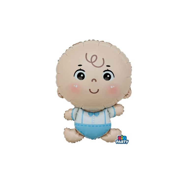 Palloncino Nascita BIMBO  a forma di BIMBO celeste - 49 x 69,5 cm - 1 pezzo