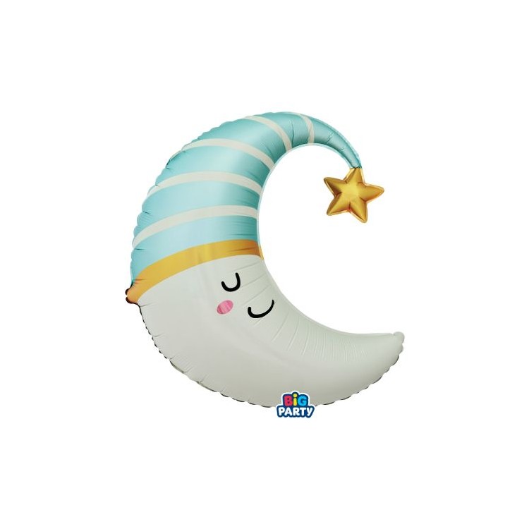 Palloncino Nascita BIMBO  a forma di MEZZA LUNA celeste - 54 x 87 cm - 1 pezzo