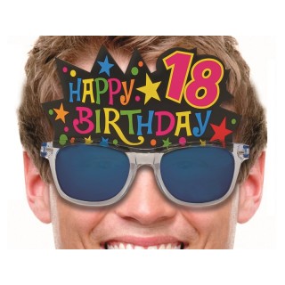  Occhiali a specchio Happy birthday  18 anni pz 1