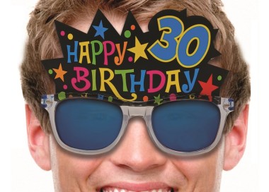  Occhiali a specchio Happy birthday  30 anni pz 1