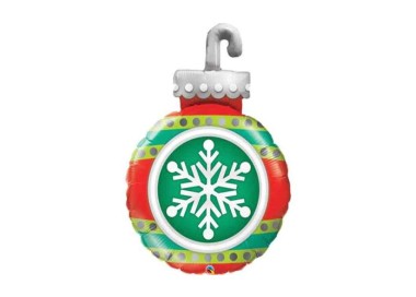 Palloncino Palla con gancio di Natale- Supershape -Qualatex - 89 cm  1 pz
