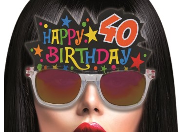  Occhiali a specchio Happy birthday  40  anni pz 1