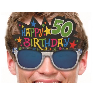  Occhiali a specchio Happy birthday  50  anni pz 1