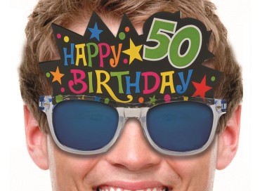  Occhiali a specchio Happy birthday  50  anni pz 1