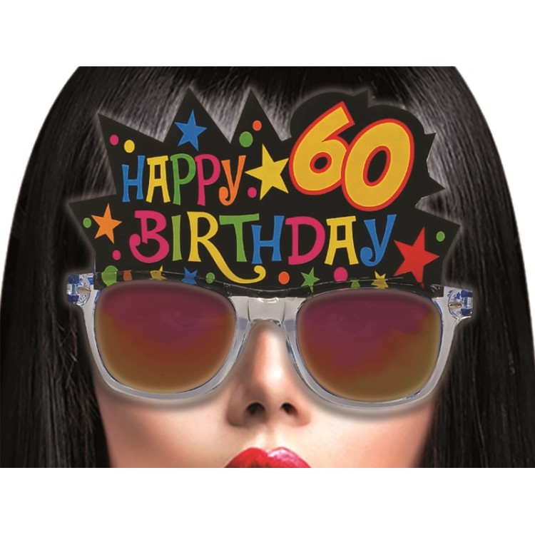  Occhiali a specchio Happy birthday  60  anni pz 1