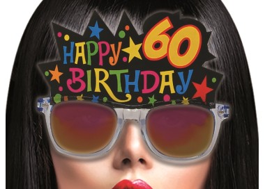  Occhiali a specchio Happy birthday  60  anni pz 1