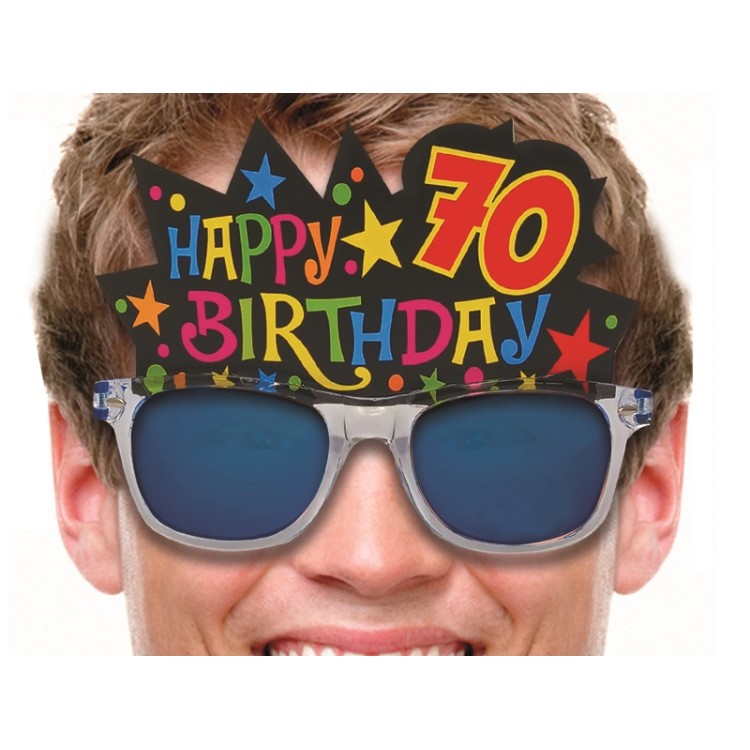  Occhiali a specchio Happy birthday  70  anni pz 1