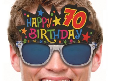  Occhiali a specchio Happy birthday  70  anni pz 1