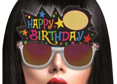  Occhiali a specchio Happy birthday  pz 1