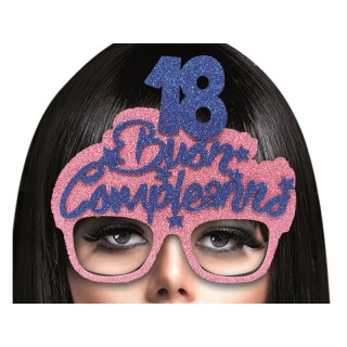  Occhiali Glitter Buon Compleanno 18 anni glitter  pz 1
