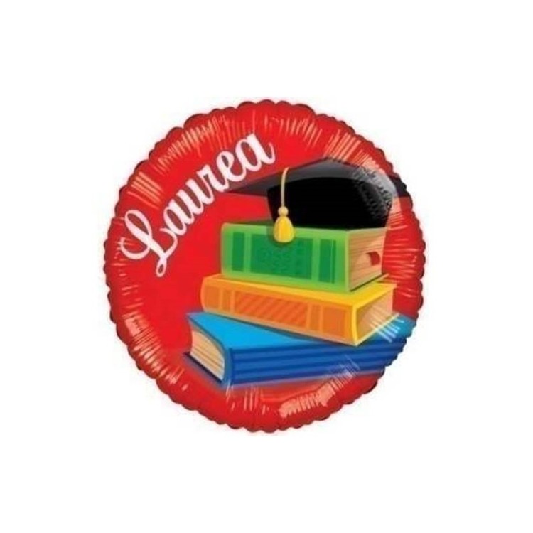 Palloncino rosso Laurea (generico - unisex)  - 18" / 45 cm - 1 pz