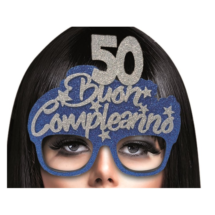  Occhiali Glitter Buon Compleanno 50 anni glitter  pz 1