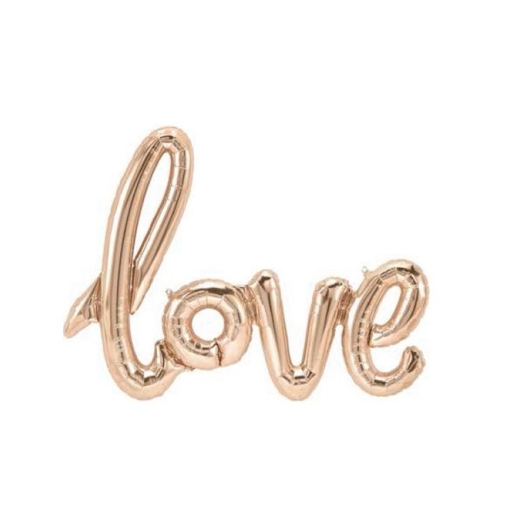 Palloncino scritta "Love" Oro rosa  -  108 cm x 64  cm - 1 pz