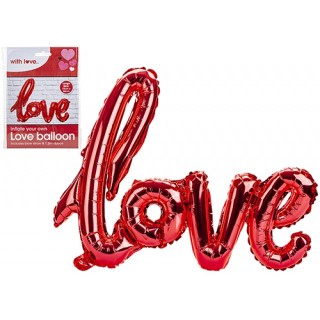 Palloncino scritta "Love" rossa -  78 cm x 58  cm - 1 pz