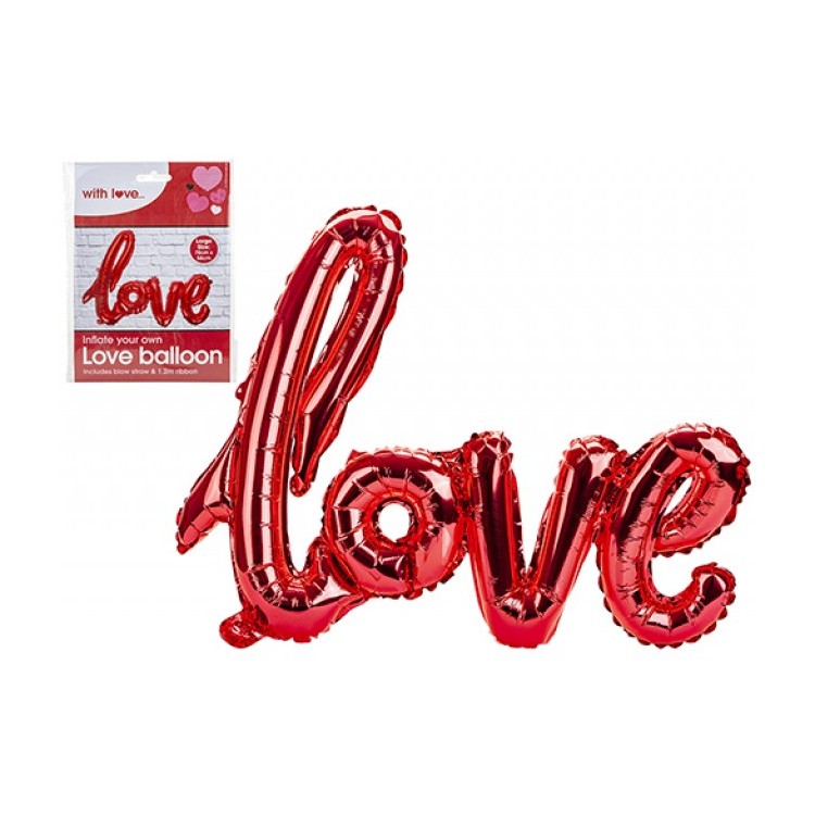 Palloncino scritta "Love" rossa -  78 cm x 58  cm - 1 pz
