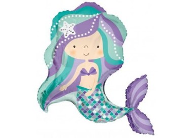 Palloncino Sirena tridimensionale Supershape (Nuovo)  - 36" / 91,4cm - 1 pezzo