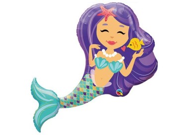 Palloncino Sirena tridimensionale Supershape (Nuovo) - Qualatex - 38" / 97 cm - 1 pezzo