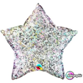Palloncino Stella Argento Cangiante - Qualatex - 20" / 51 cm - 1 pz
